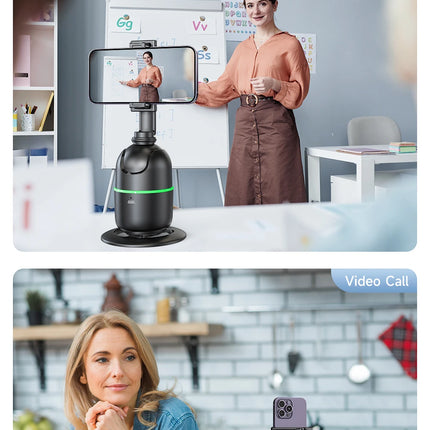Smart Tracking Tripod for Camera Smartphone,Colorful Light 360 Rotation Follow Focus,Gimbal For Tiktok live photography