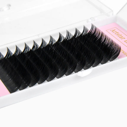 ARTSTAR 12 Rows/Tray False Eyelashes J B Curl 6-20mm Eyelash Extensions Matte Black Lashes Makeup Tool