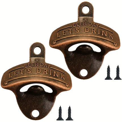 1/2/5/10pcs Vintage Bottle Opener Beer Day Retro Bottle Opener Wall Mounted for Pub BBQ DIY Solid Beer Opener Kitchen Gadgets