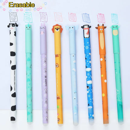 8/16pcs Animal-Shaped Erasable Pens for Journaling, Writing, Office Supplies, Gift Ideas, Office Stationery, Cute Writing Tools