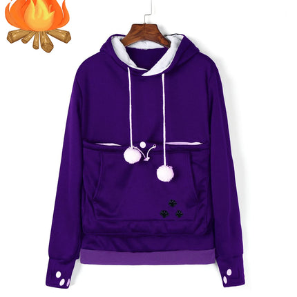 Cat Lovers Hoodies Pouch Dog Pet Hoodies For Casual Kangaroo Pet Paw Pullovers Cuddle Pouch Sweatshirt Pocket Animal Ear Hooded