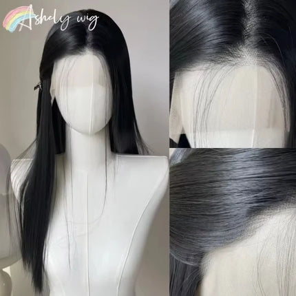 Ashely Platinum Blonde Wig 26inch 13x4 Lace Front Wig Long Straight Synthetic Lace Wigs High temperature Fibers for Cosplay