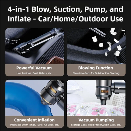 TINSOL 390000Pa Portable Wireless Vacuum Cleaner  Powerful Suction Handheld Vacuum Cleaner  Suitable for Home & Car Use Cleaner