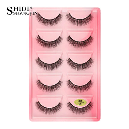 3/5 Pairs Hot Sale Natural Long 3D Mink Lashes Soft Short Faux Cils Handmade Fake Lashes Makeup Tool Eyelash Extension maquiagem