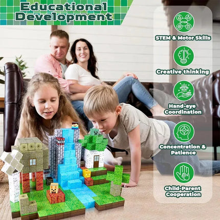 Magnetic Building Blocks - STEM Montessori Educational Toy for Kids 3-6 Years