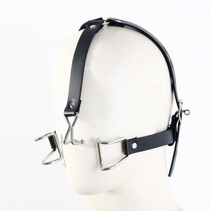 BDSM Spider Gag Mouth Opener Mouth Spreader Bondage Gear with Adjustable Leather Head Strap Slave Role Play Adult Sex Toy Kit