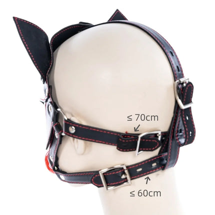 Sexy Allure Fox Eye Mask with Fetish BDSM Adult Harness Oral Flail Mouth Plug for Couple Slave Restraint Games Sex Gag Toy