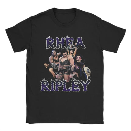 Rhea Ripley B4B Edition T Shirt Men's Cotton Clothes Harajuku  Round Neck Short Sleeve