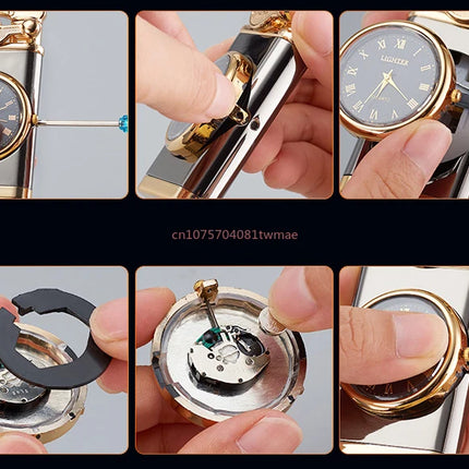 Rocker Arm Watch Metal Unusual Gas Lighters Jet Butane Torch Lighter Windproof Cigarette Cigar Lighter Gadgets for Men