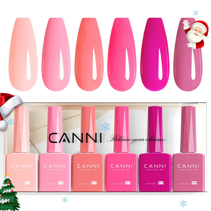 6pcs/kit CANNI TPO FREE HEMA FREE Halloween Nails Color Set Dark Red Semi Permanent Soak off UV LED Gel Varnish Christmas Gift