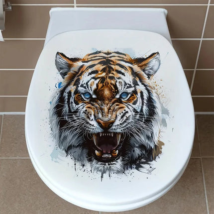 Vibrant Tiger Head Vinyl Decal Stickers, Bright Wall for Home, Cabinet, Door,Refrigerator Decoration, Vinyl Car Decals, Art Wall