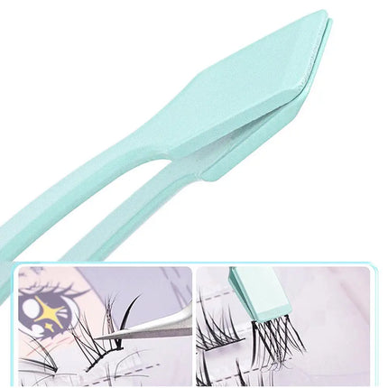 2Pcs Eyelash Tweezer Set Lash Pick Up Clip Pointed Flat Clip Lash Grafting Item Lower Eyelashes Applicator Portable Makeup Clamp