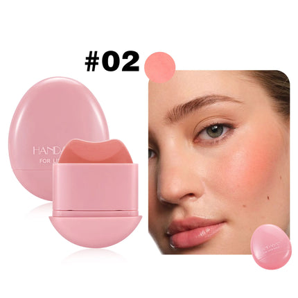 HANDAIYAN 5-Color Matte Pink Pebble Blush Waterproof & Sweat-Resistant Easy Application Dual-Use for Lips & Cheeks