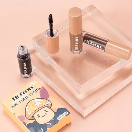 Cute Lipstick Set 3pcs/set Velvet Matte Waterproof Red Nude Black Lip Stick Tint Makeup Mini Lip Gloss Kit Plumping Lip Oil Set