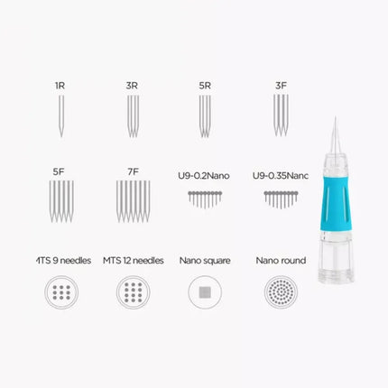 10Pcs Tattoo Cartridge Needles Disposable Needles RL/1R Nano MTS For Tattoo Machine For Eyebrow Eyeliner Permanent Makeup
