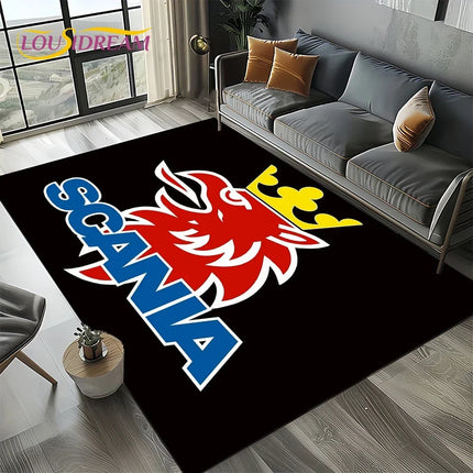 2025 New 3D S-Scania Top Class Truck Lorry Cartoon Rug Carpet for Living Room Bedroom Home Decor, Floor Mat Non-slip Sofa Doormat