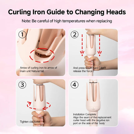 Auto Curling Iron Professional 3 Speed Rotary Hair Curler Ceramic Heated Styling Wand with Negative Ion Hair Care Styling Tools