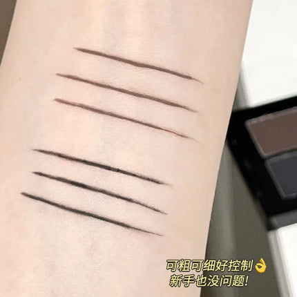 2 Color Eyeliner Powder Palette Matte Eyebrow Portable Longlasting Quick Dry Smooth Black Brown Eye Shadow Makeup Cosmetics 7g