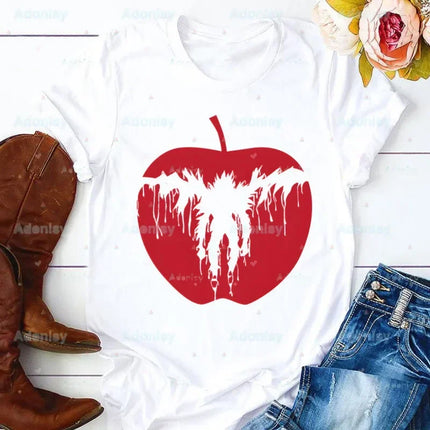 Death Note L Ryuk Summer Shirt Graphic T Shirt Women Tops O-neck Tees Funny Girls Anime Ryuuku Animation Collectable Tshirt