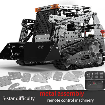 2.4G 10CH RC Tracked Dump Truck SW (RC) 008 DIY Stainless Steel Assemble Forklift Bulldozer Crane Vehicle Metal RC Car Model