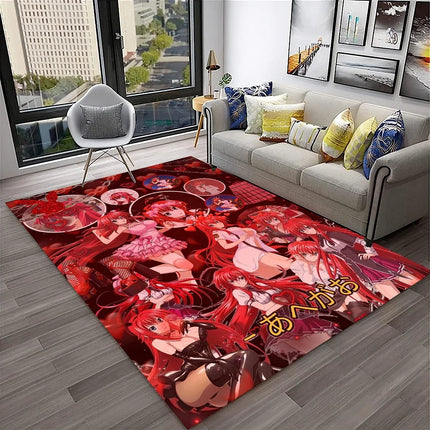 High School DxD Sexy Girl Cartoon 3D Carpet Rug for Home Living Room Bedroom Sofa Doormat Decor, Kids Area Rug Non-slip Floor Mat