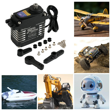 70kg Digital Servos Large Torque Magnetic Induct 8.4v Brushless Motor IP68 Steel Helical Gear For 1/8 1/10 Remote RC Car Robot