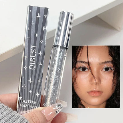 Diamond Silver Mascara Shiny Galaxy Sequins Sweat Proof Glitter Eyelashes Quick Dry Lasting Curling Thick Mascara Shimmer Makeup