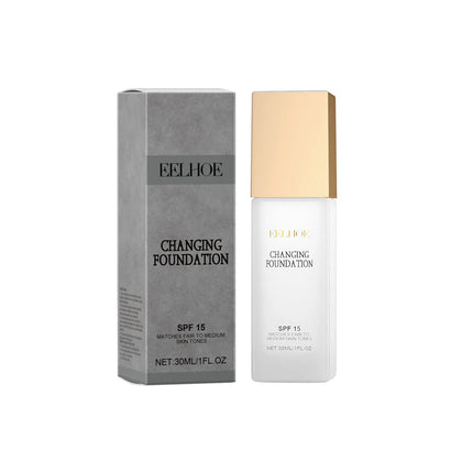 Colour Changing Foundation, Spf 15 Full Coverage Waterproof Makeup of The Face Brightening Mature Skin Foundation Cosmetics