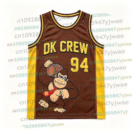 2026 Men Women Super Bros Yoshi Peach Cosplay Sleeveless Vest Summer T-Shirt Kid Cartoon Basketball Vest Top for Anime Fans Gift