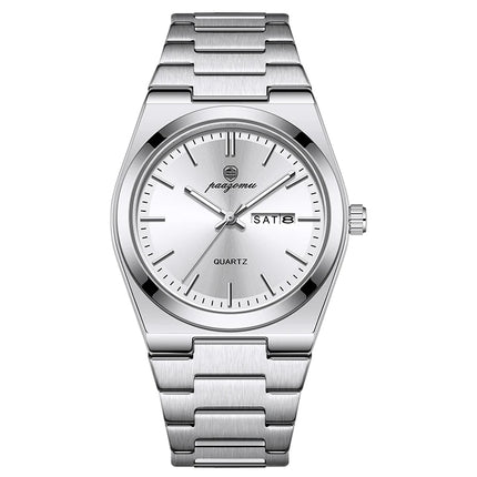 PAAZOMU Luxury Quartz Men's Wristwatch Sport Men Watches Waterproof Luminous Date Week Stainless Steel Men's Watch Male Reloj+box