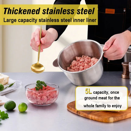 5L Food Blender 500W Powerful Mixer 6 Blades Food Crusher with Stainless Steel Meats Grinders 220V Household Food Processor