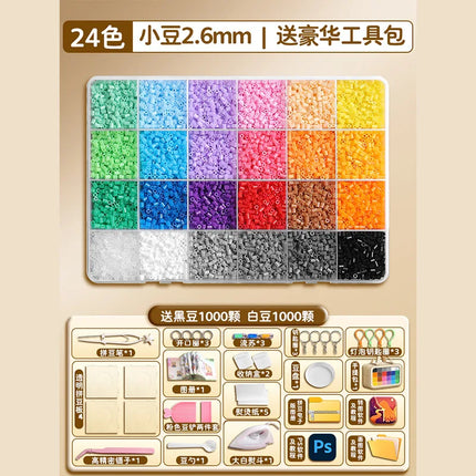 Perler Beads Complete Kit 2.6mm 240 Colors with Storage Bag Tool Set Iron Pegboard Tweezers for Kids Adults DIY Pixel Art Crafts