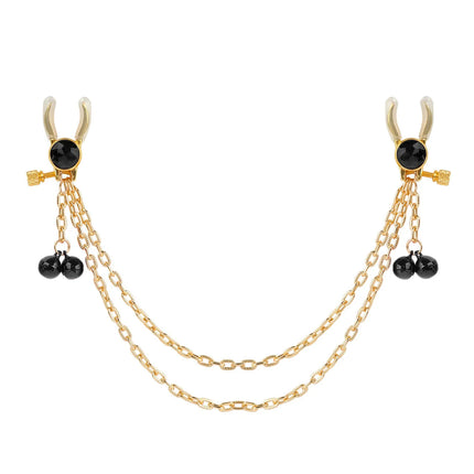 Bell-equipped Nipple Clamp Tassel Design BDSM Flirting Is Suitable for Couples Adjustable Nipple Clamp Chain
