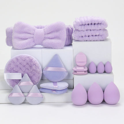 19 件 Cosmetic Puff Makeup Sponge Blender Beauty Egg Foundation Sponges Puff Wash Face Headband Wristband Make up Accessories