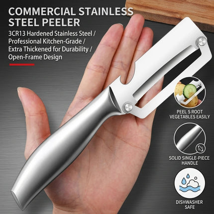 Stainless Steel Vegetable Peeler with Ergonomic Handle and Bottle Opener Multi Function Fruit Peelers Potato Home Kitchen Tools