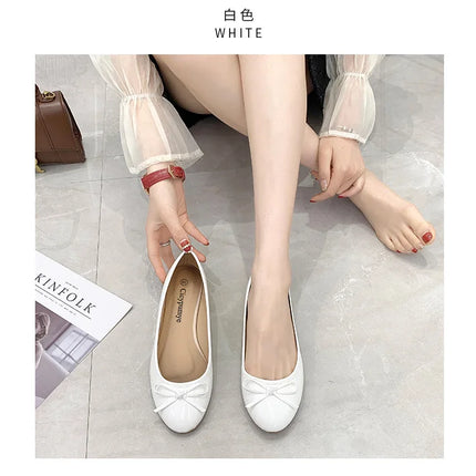 Flat Shoes Women Ballerinas Round Toe Bowtie Slip on Ballet Flats Lazy Loafers Moccasins Ladies Casual Flats Shoes 2023