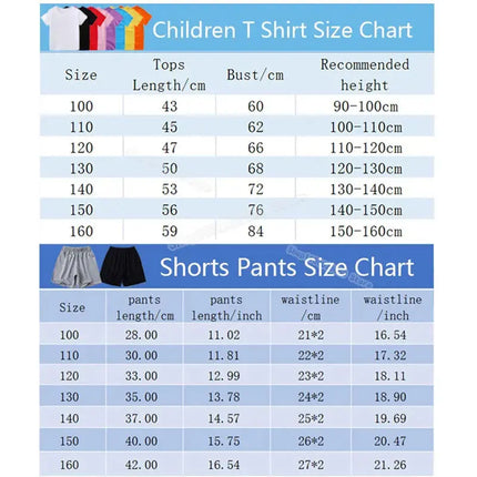 2pcs Sprunki T-shirt Shorts Set for Children Anime Cartoon Fashion Short Sleeved Shirt Pants Suit Boys Girls Summer Kawaii Suits