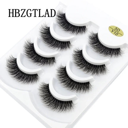 HBZGTLAD 4pairs mink lashes natural long invisible thin band fake lashes transparent terrier soft eyelashes extension Beauty