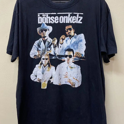 Vintage Bohse Onkelz Band Rock Germany Skinheads T-shirt Women Men Oversized Y2k Cotton Tee Street Hip Hop Female Male Clothing