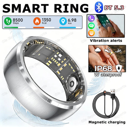 2026 New Smart Ring Call reminder Heart Rate Sleep Monitoring Motion Tracking IP68 Waterproof Men Women Smart Ring Holiday Gifts