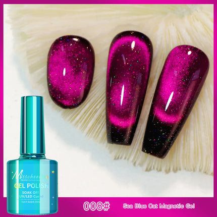 Semi Permanent Lacquer Hybrid Varnish Galaxy Crystal Cat Eye Gel Manicure DIY with Glitter Effect