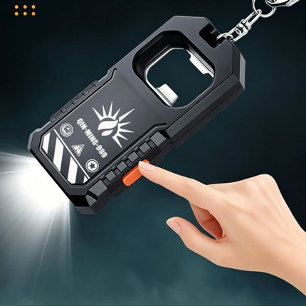 USB Rechargeable LED Multifunctional Strong Light Pocket Keychain Flashlight Waterproof Outdoor Hiking Camping Mini Flashlight