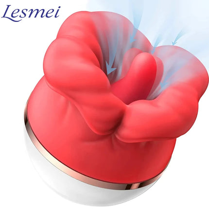 1pc Rose Red Lips Vibrator Vagina Tongue Clitoral Stimulator g-spot Massager Female Masturbator Adult Erotic Products - TOYS-SUCE