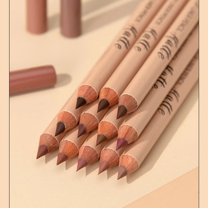 12 piece matte lipliner set, smooth and easy to apply, non smudging and non fading, natural makeup effect