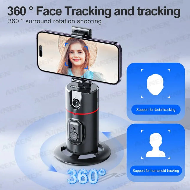 AXNEN P02 360 Rotation Follow-up Gimbal Stabilizer Monopod Desktop Tracking Gimbal with Remote for Phone Live Photography