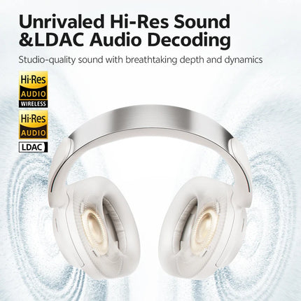 QCY H3S -56dB Adaptive ANC Over Ear Headphone Hi-Res LDAC Spatial Sound Wireless Earphone Bluetooth 6.0 Dual Driver 102H Headset