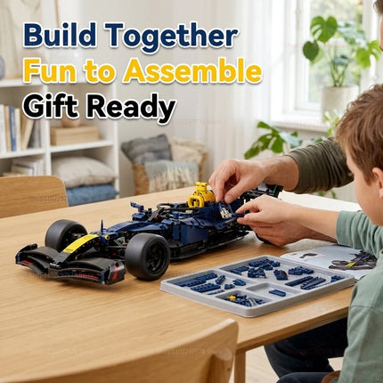 Speed Racing Car Building Blocks Set 1:10 Scale DIY Model Kit for Kids and Adults Collectible Race Car Toys 1200pcs Gift Display