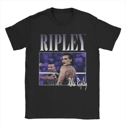 Rhea Ripley B4B Edition T Shirt Men's Cotton Clothes Harajuku  Round Neck Short Sleeve
