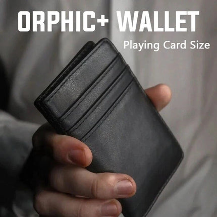 Orphic+ Playing Card Size in Leather Magic Tricks Card to Wallet Peek Switch Effects Close-up Illusions Gimmicks Mentalism Props