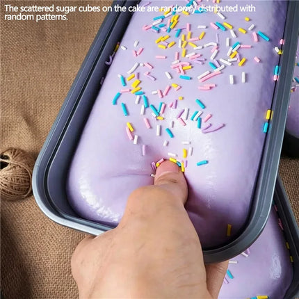 Jumbo Box Cake Squishy Scented Slow Rising Simulation Sprinkle Cake Soft Squeeze Toy Stress Relief Fidget Sensory Toy For Adults
